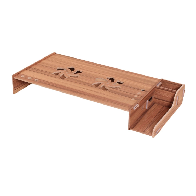 Wooden Adjustable Monitor Stand with Keyboard Storage