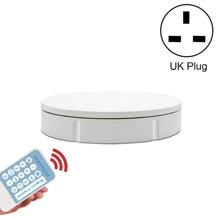 30cm Remote Control Speed Electric Turntable Display Stand with UK Plug (White)