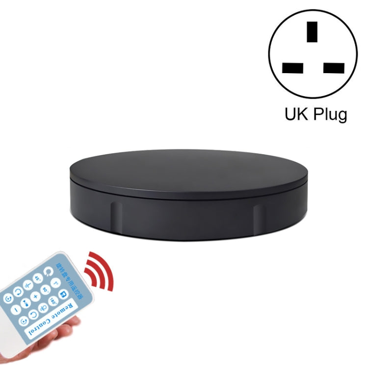 30cm Remote Control Electric Turntable Sample Display Stand with UK Plug (Black)