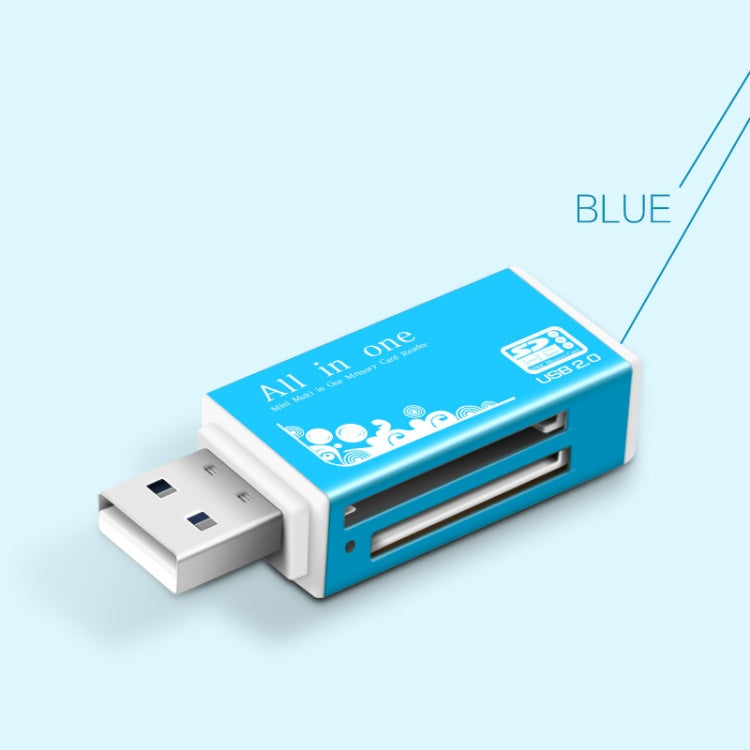 Versatile Multi in 1 Memory Card Reader (Blue)