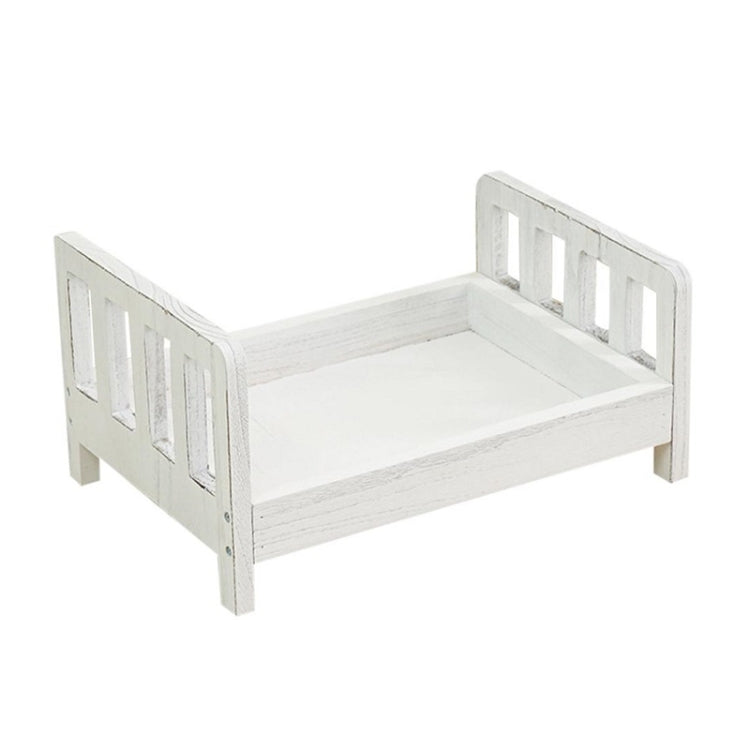 100-Day-Old White Wooden Newborn Bed for Photography Props