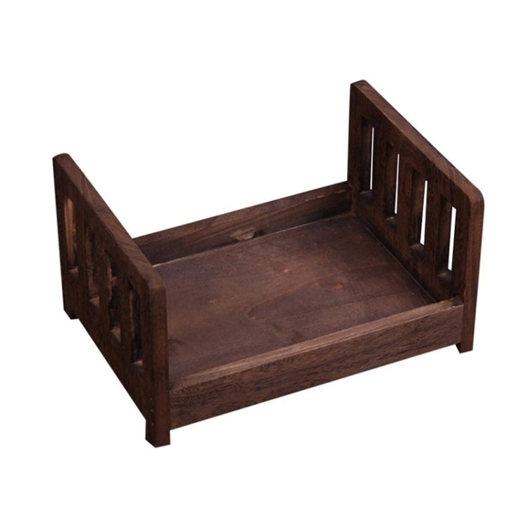 100 Day Old Wooden Bed for Newborns and Children Photography Props (Coffee)