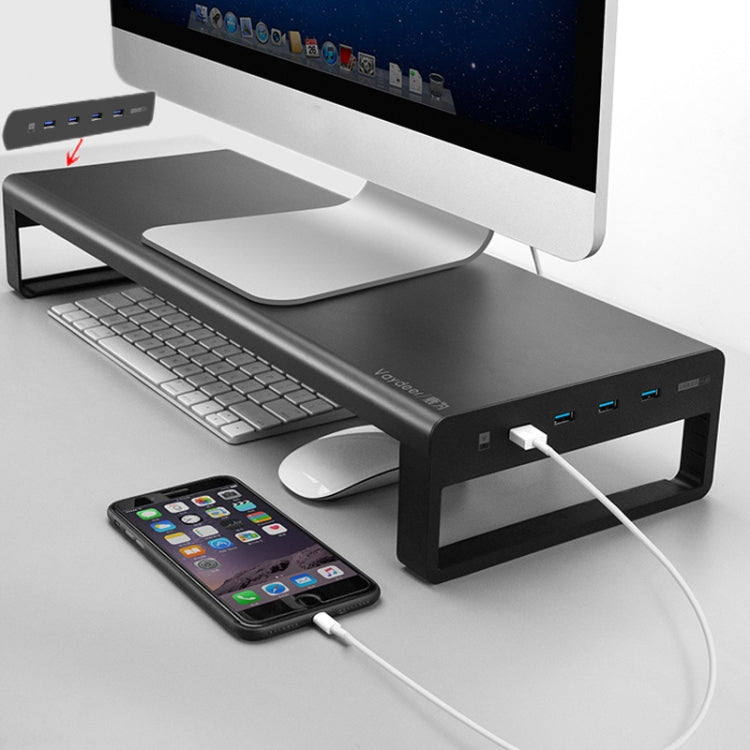 Vaydeer Aluminum Alloy Laptop Screen Stand with USB Ports and Increased Storage Space