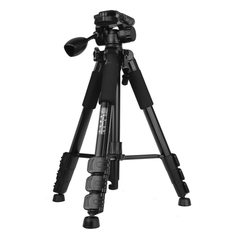 Q111 4-Section Folding Legs TriPod with Three-dimensional Damping Tripod Heads (Black)
