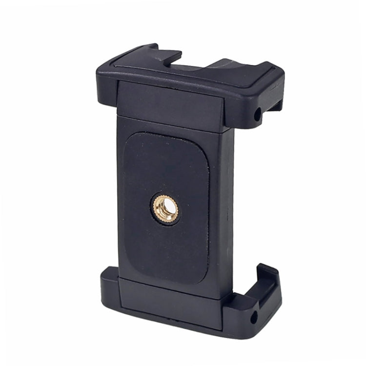 Live Broadcast Phone Clamp Tripod Mount with Cold Shoe Base and 1/4 inch Screw Holes