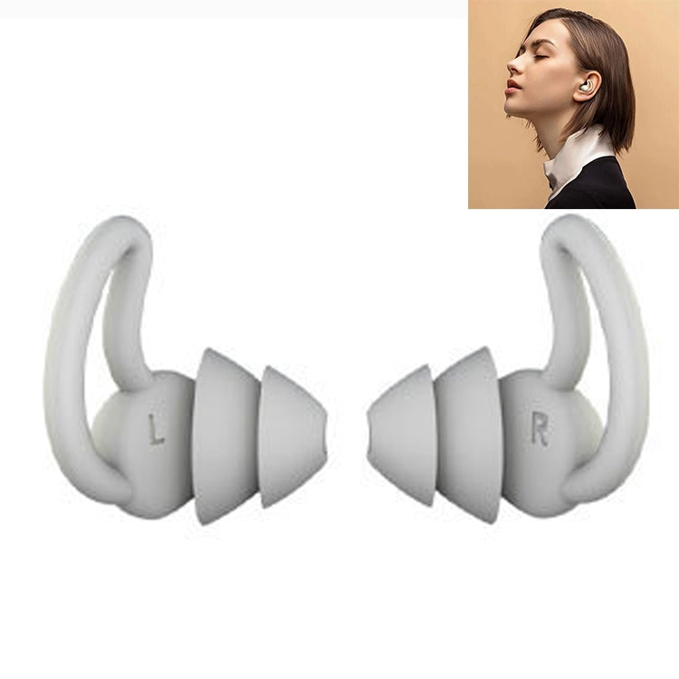 Shark Fin Anti-Noise Earplugs for Sleeping and Noise Reduction (Gray, 2 Layers) - 4 PCS / 2 Pair