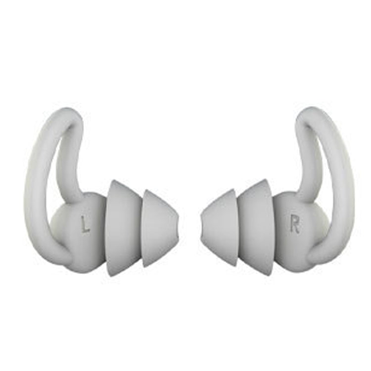 Shark Fin Anti-Noise Earplugs for Sleeping and Noise Reduction (Gray, 2 Layers) - 4 PCS / 2 Pair