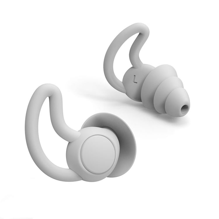Shark Fin Anti-Falling and Noise-Reducing Earplugs - 4 PCS / 2 Pair (Gray, 3 Layers)