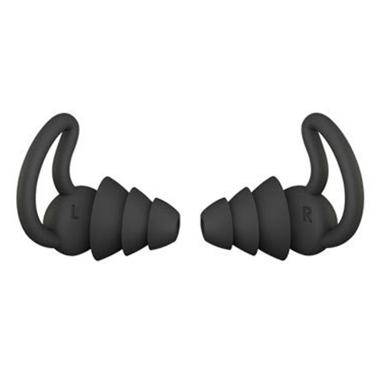 Shark Fin Anti-Falling and Noise-Reducing Earplugs for Peaceful Sleep and Noise Cancellation (Black, 3 Layers)