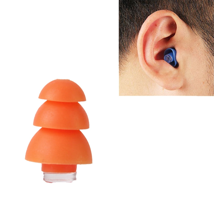 Silicone Anti-Noise Sleep Earplugs for Industrial Noise Cancelling (Orange)