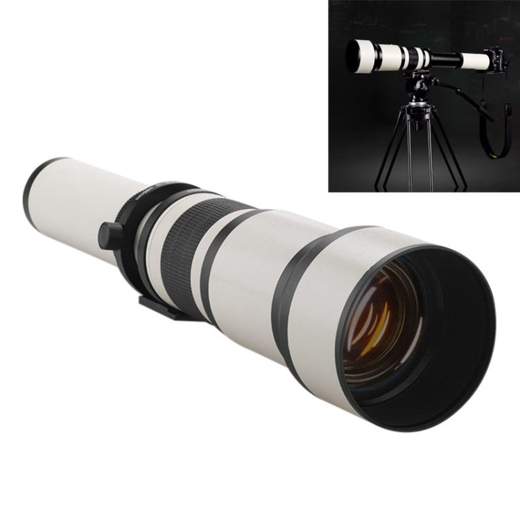 Lightdow 650-1300mm Telephoto Zoom Camera Lens with T2 Mount