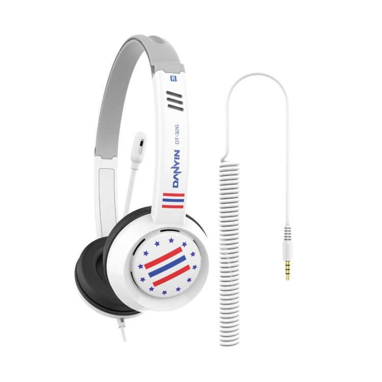 Children's Learning Headset with Microphone - Star Flag (White)