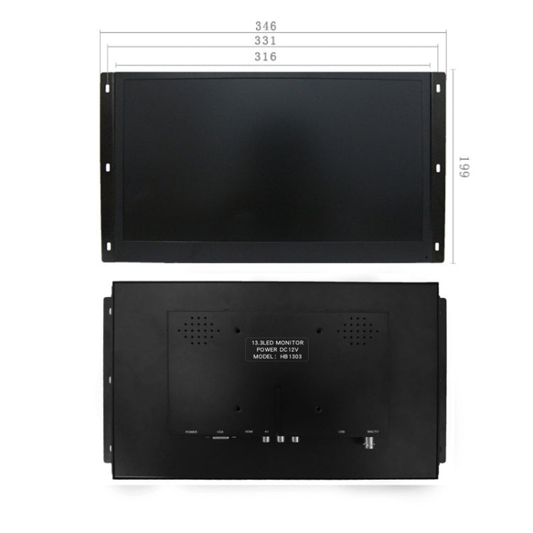 ZGYNK 13.3-inch Industrial Capacitive Touch Display with US Plug