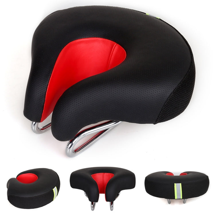 Ergonomic Mountain Bike Saddle with Elastic Elbow Design (Red)