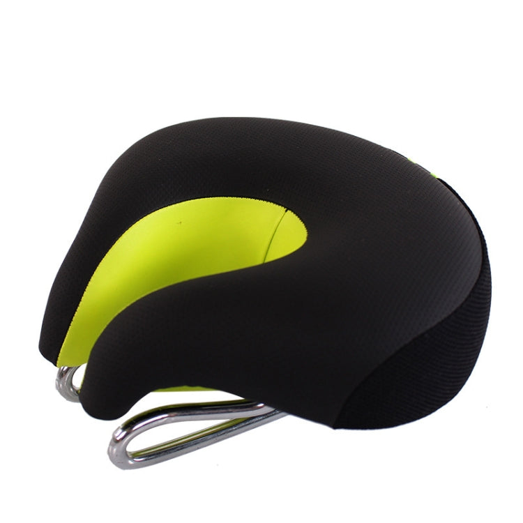 Noseless Mountain Bike Saddle with Green Thickened Soft Cushion