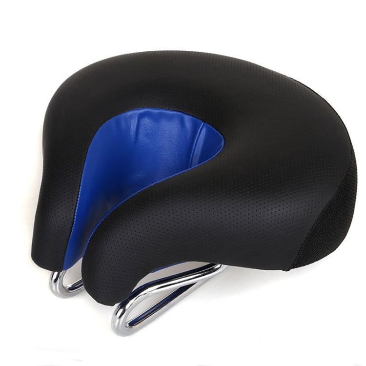 Noseless Mountain Bike Saddle with Thickened Soft Cushion in Blue