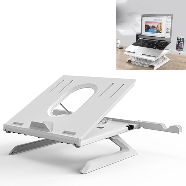 Adjustable Folding Notebook and Monitor Stand, Tripod (White)