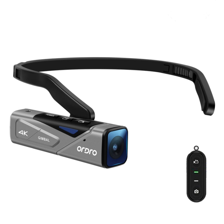 ORDRO EP7 4K Head-Mounted Auto Focus Live Video Smart Sports Camera with Remote Control (Silver Black)