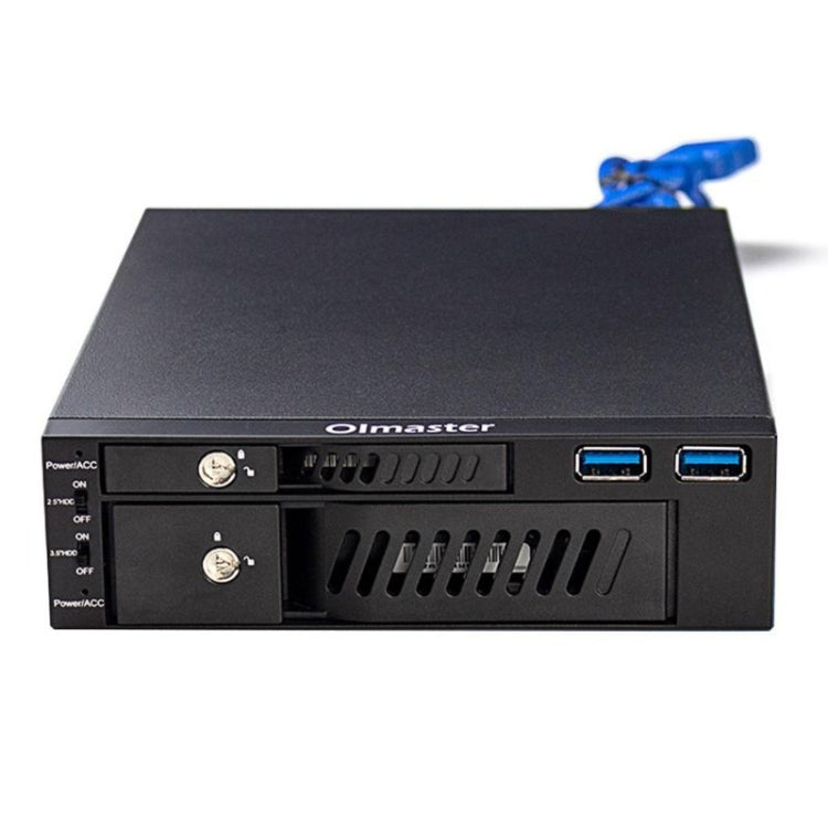 Oimaster MR-6203 Dual Bay Hard Drive Box with USB Ports and Lock Function