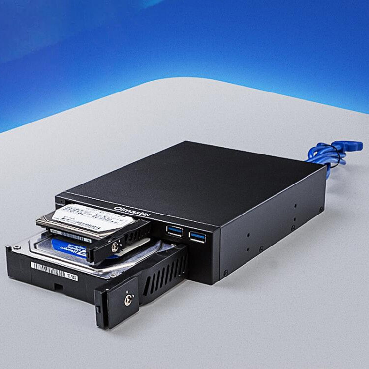 Oimaster MR-6203 Dual Bay Hard Drive Box with USB Ports and Lock Function