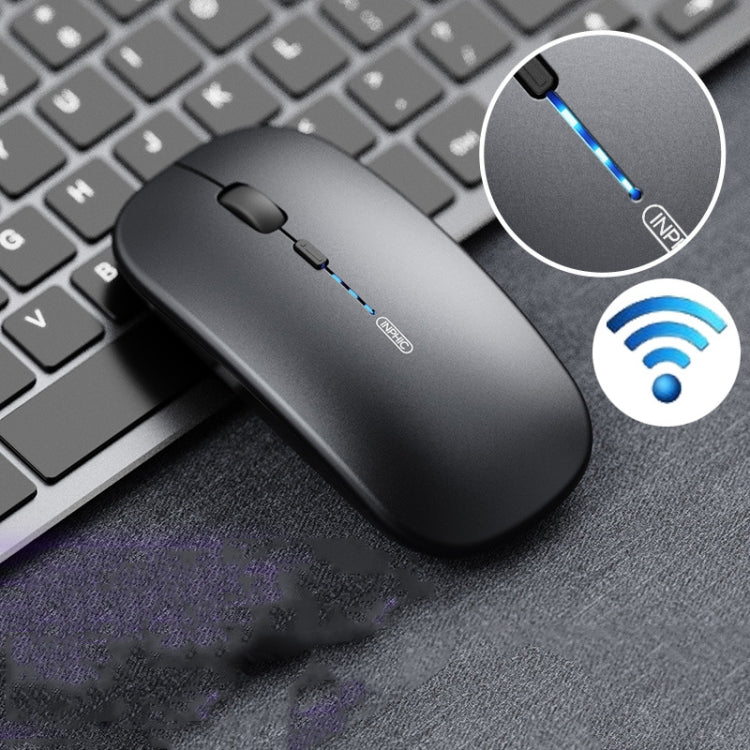 Inphic PM1 Office Mute Wireless Laptop Mouse with Battery Display (Metallic Gray)