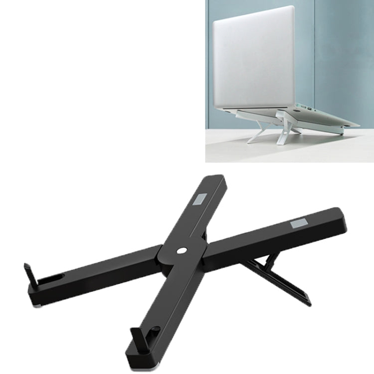 Laptop Stand Bracket with Heat Dissipation Base and Tablet Lift (Black)