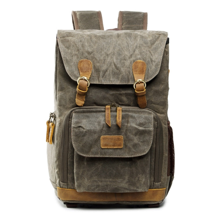 Batik Canvas Waterproof Photography Backpack for Nikon / Canon / Sony / Fujifilm (Army Green)