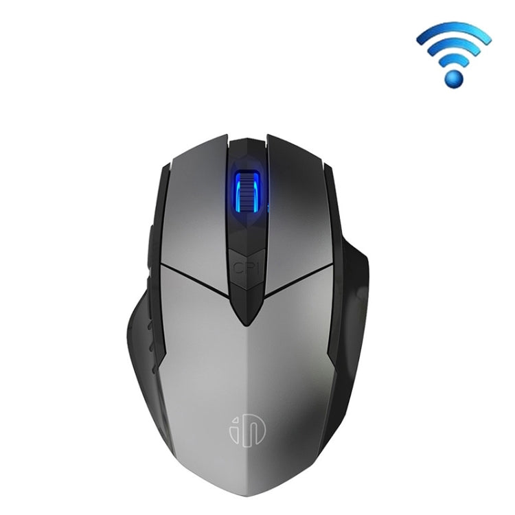 Inphic PM6 Wireless Mechanical Gaming Mouse with 6 Keys, 1000/1200/1600 DPI, Gray Color, Wireless+Bluetooth 4.0+Bluetooth 5.0