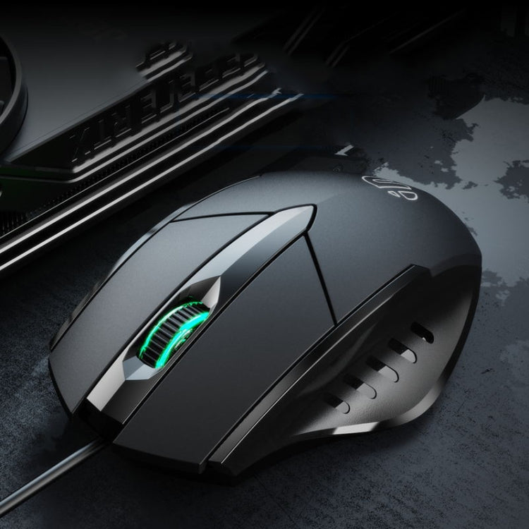 Inphic PW1 Game Mute Macro Definition Illuminated Wired Mouse with 1.5m Cable Length (Black Business Version)