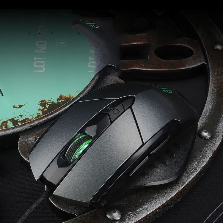 Inphic PW1 Game Mute Macro Definition Illuminated Wired Mouse 1.5m Cable Length - Titanium Gray Game Version