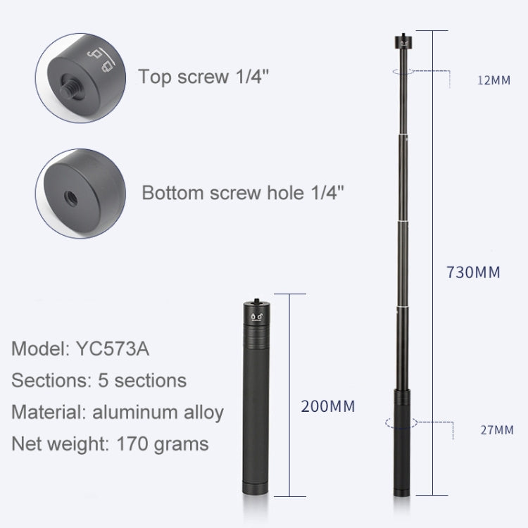 Stabilize Your Shots with YC573A Extension Rod for Feiyu G5 / SPG / WG2 Gimbal and DJI Osmo Pocket / Pocket 2