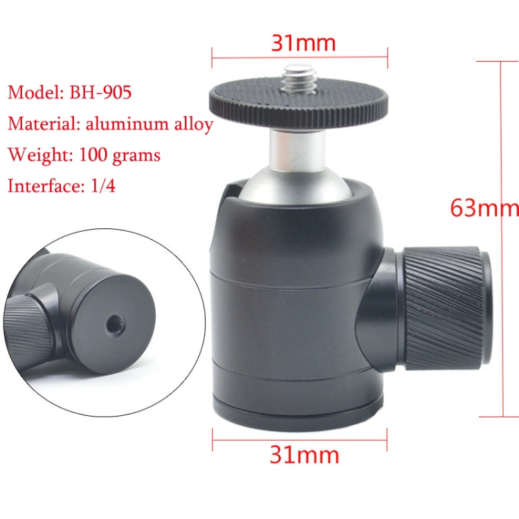 Mini Aluminum Alloy Tripod with 360-Degree Pan and 90-Degree Tilt