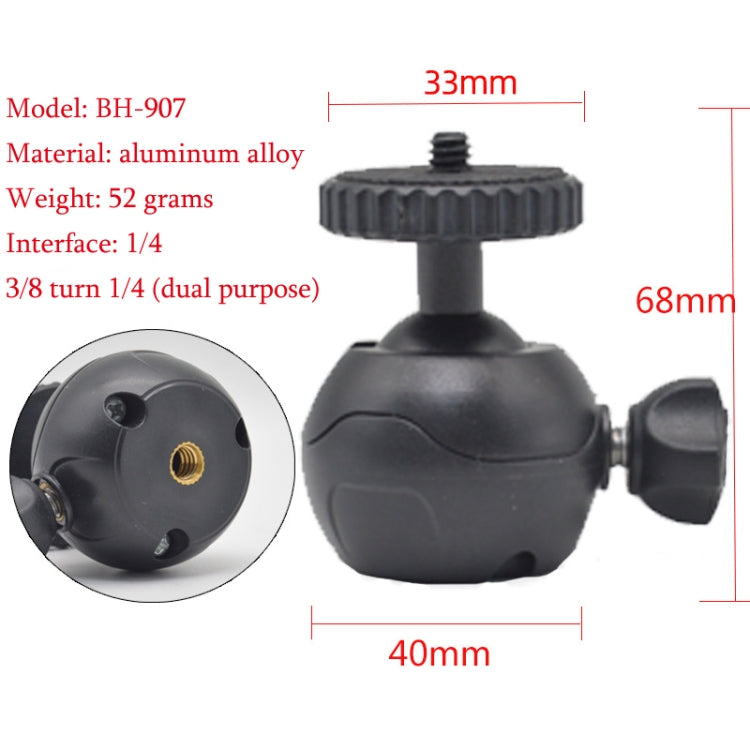 Aluminum Alloy Mini Desktop Tripod with 360-Degree Pan and 90-Degree Tilt Ball Head