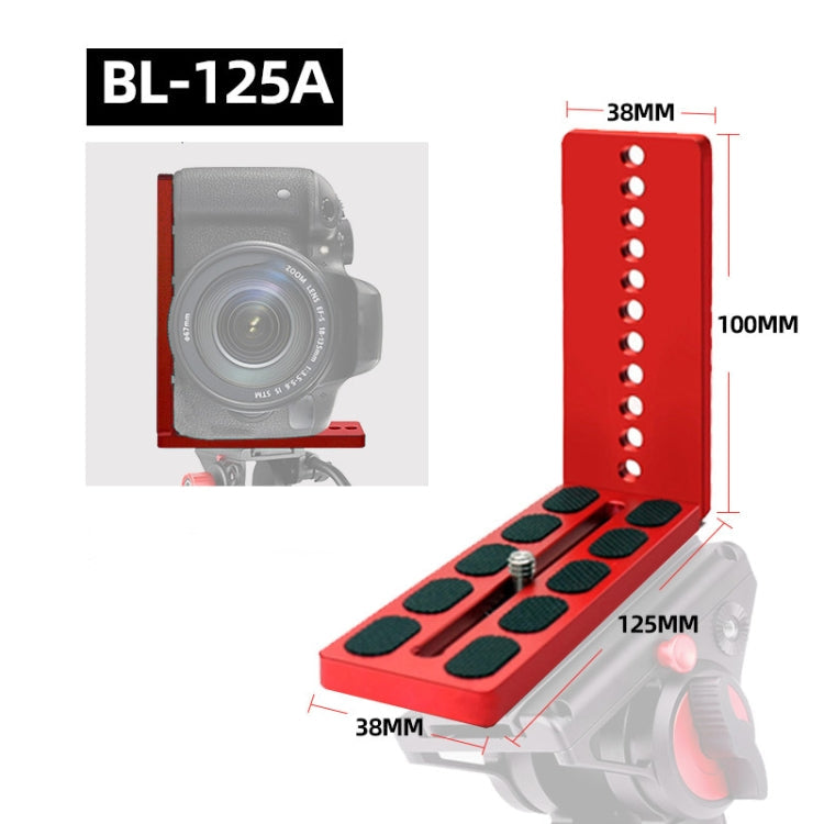 125A Red Vertical Shoot Quick Release L Plate Bracket Base Holder with 6-10 kg Load Capacity