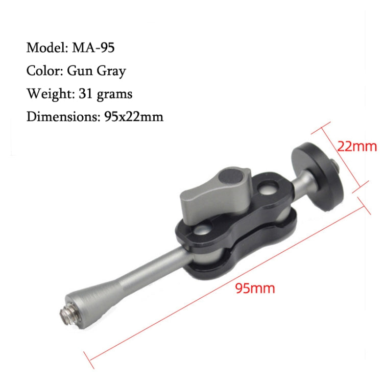 Gun Gray YJ Magic Arm Bracket with 1/4 inch Ball Head for Versatile Equipment