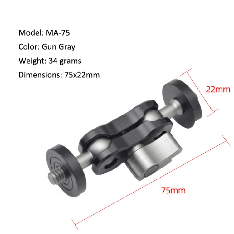 MA-75 Gun Gray YJ Magic Arm Bracket Mount with 1/4 inch Ball Head - Versatile and Durable Accessory