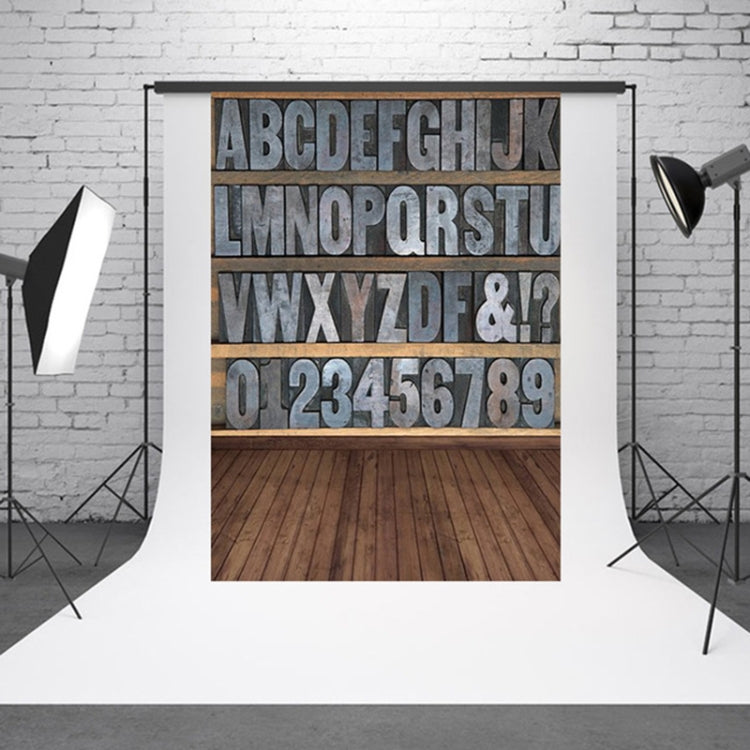Alphabet Wood Board Baby Photo Background Cloth - 1.5m x 2.1m