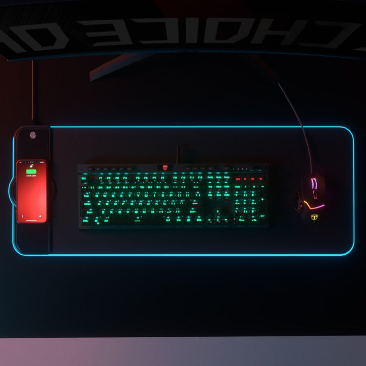 RGB01 15W Wireless Charging Mouse Pad with RGB Luminous Design (Black)