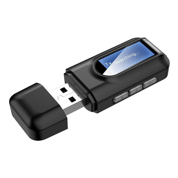 BT201 Bluetooth 5.0 USB 2-in-1 Audio Receiver Transmitter with LCD Display