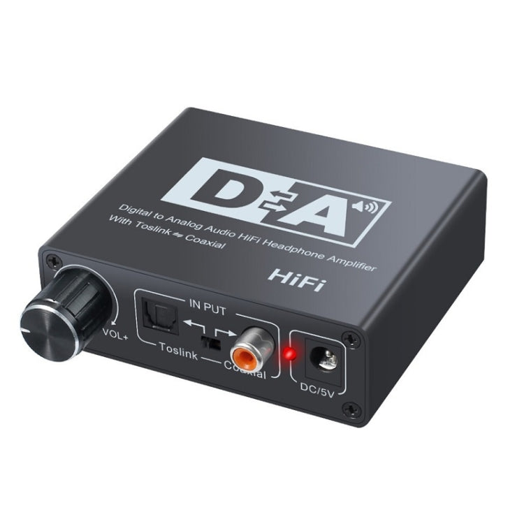 Optical Fiber to Analog Audio Converter with Adjustable Volume and Digital to Analog Decoder