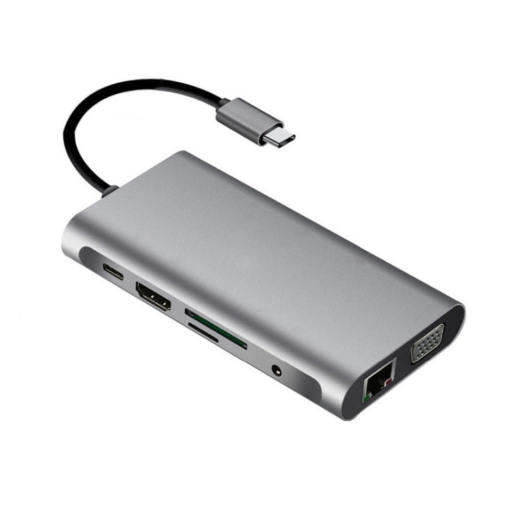 10 in 1 Type-C Multi-Function Docking Station with PD Fast Charging Hub