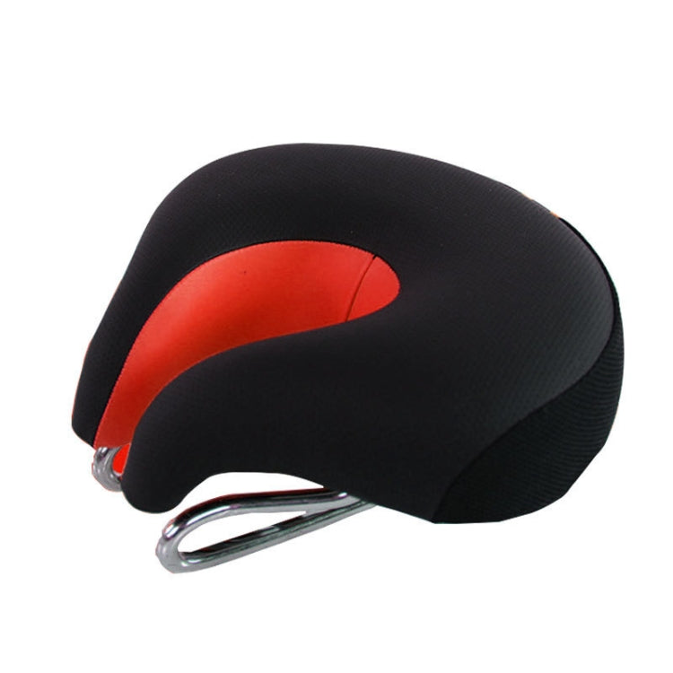Comfortable and Durable Black Red Mountain Bike Seat with Shock Absorption