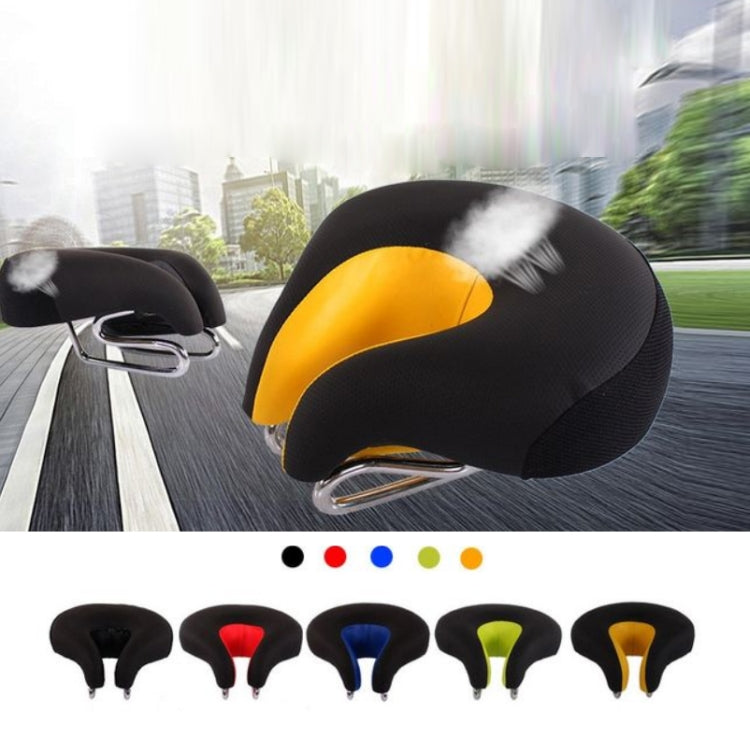 Comfortable and Durable Black Red Mountain Bike Seat with Shock Absorption