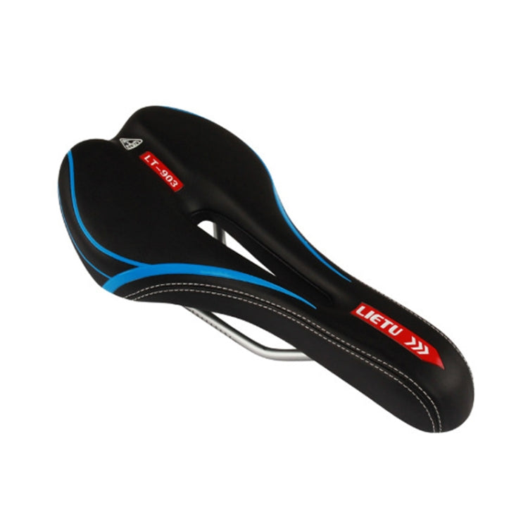 LUETU 903 Bicycle Hollow Seat Cushion Mountain Bike Super Soft Saddle(Black Blue)