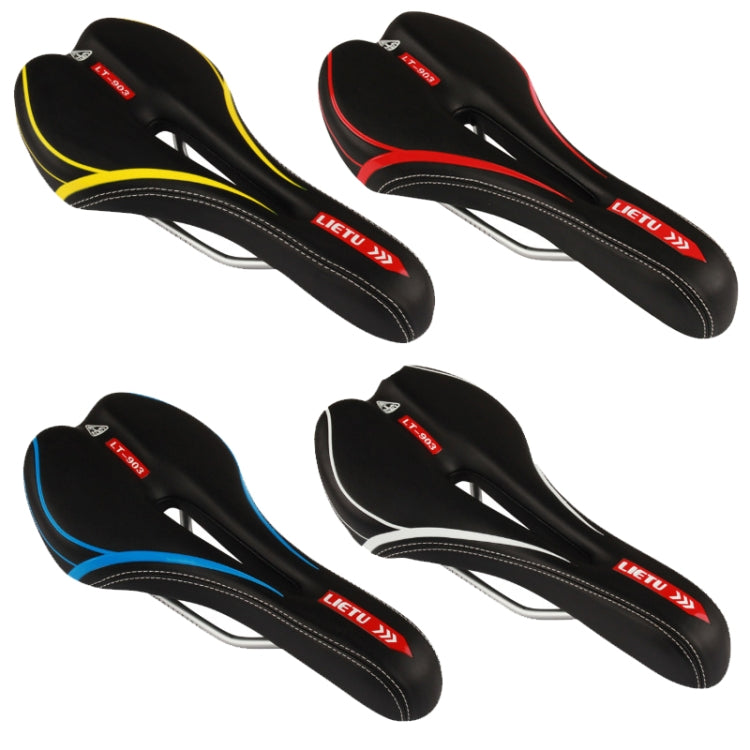 LUETU 903 Bicycle Hollow Seat Cushion Mountain Bike Super Soft Saddle(Black Blue)