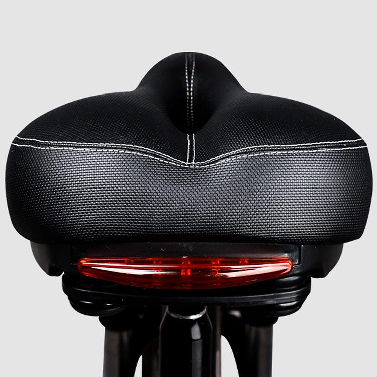 Lightweight Mountain Bike Seat with Taillights and Shock Absorption (Black)
