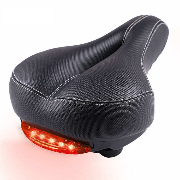 Lightweight Mountain Bike Seat with Taillights and Shock Absorption (Black)