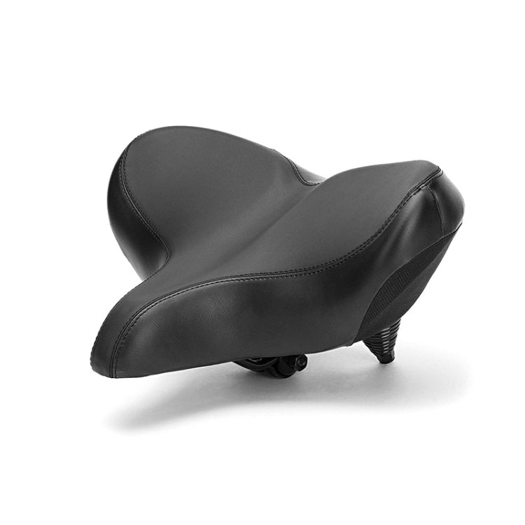 Black PU Leather Bicycle Saddle with Shock Absorption
