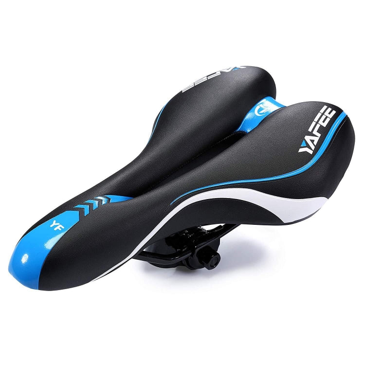YAFEE YF-1034-3 Soft Mountain Bike Seat - Lightweight, Breathable Saddle Cushion (Black Blue)