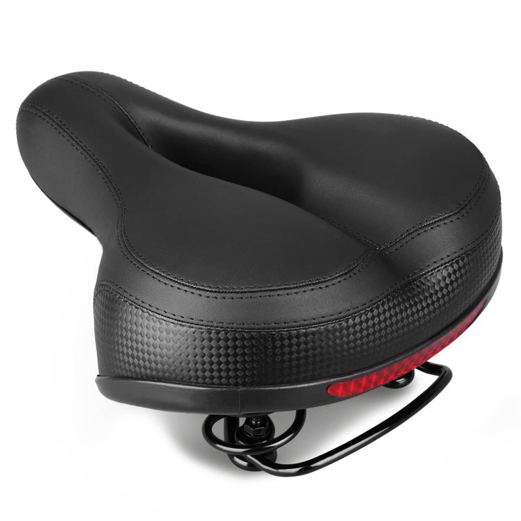 Reflective Mountain Bike Seat with Spring Saddle for Enhanced Safety and Comfort (Black)